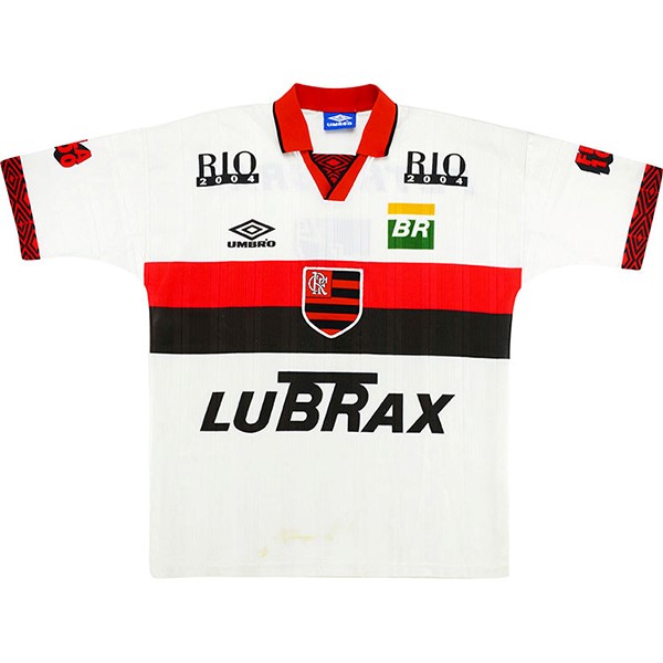 Auswärtstrikot Thailand Flamengo Retro 1995 1996 Weiß Günstige Fußballtrikots